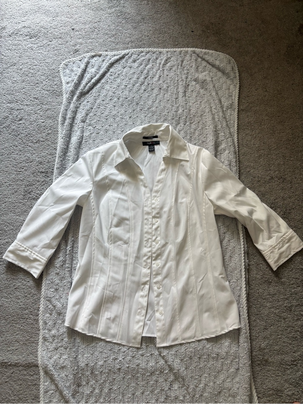 Style & Co. White Button-Up Blouse